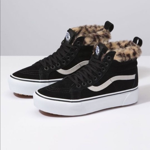 black leopard fur vans